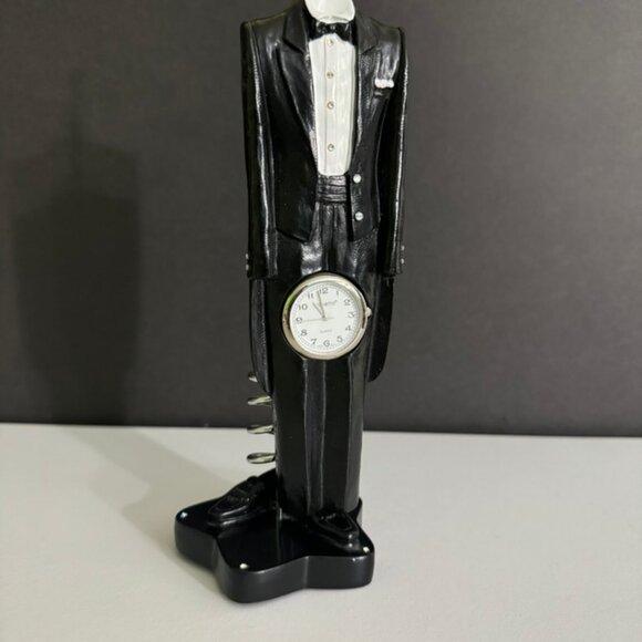 VTG Bonetto Man in Tux Hanging Clock & Stand w/ Shoes- Mantel,Desk, Shelf  EUC - Picture 5 of 9